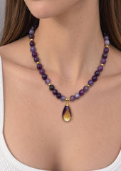 Collar Piedra Natural Amatista