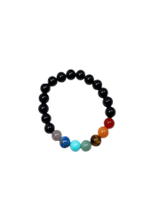 Pulseras Bolitas Chakras en Negro