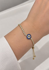 Pulsera Dorada Ojo Turco con Cz
