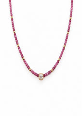 Collar De Piedras Naturales Turmalina Rosa