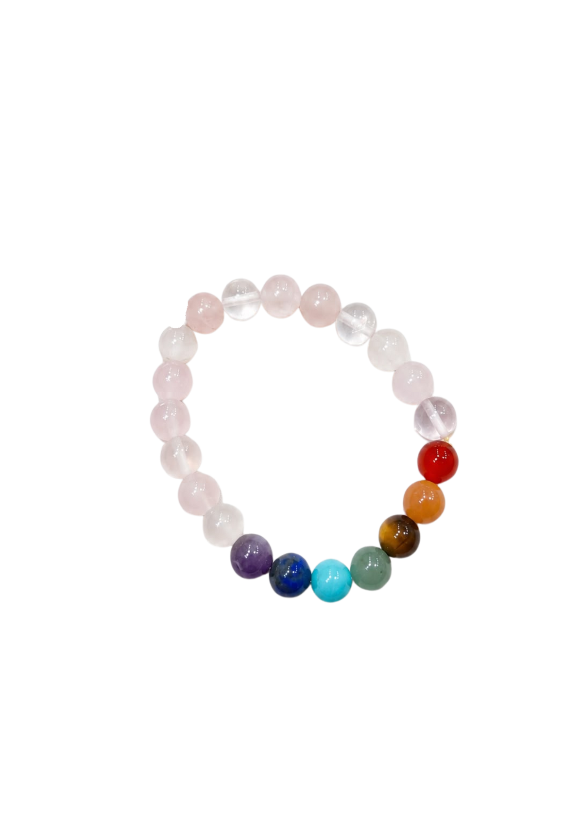 Pulsera Bolitas Chakras Rosas