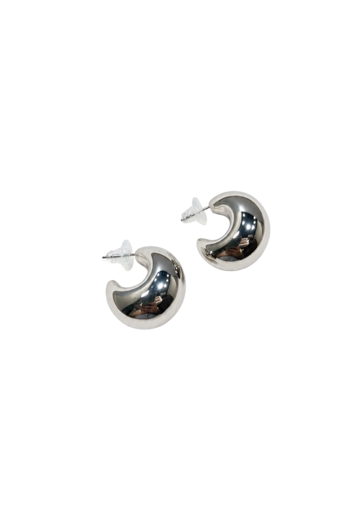 Arete Tipo Gota Chunky Silver